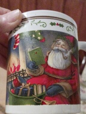 Festive Santa Ceramic Mug - Red and White Holiday Mug